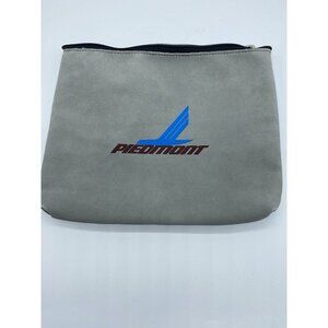Piedmont Airlines Gray Zip ID Pocket Case Wallet Travel Pouch 6x7.5" Vintage 90s